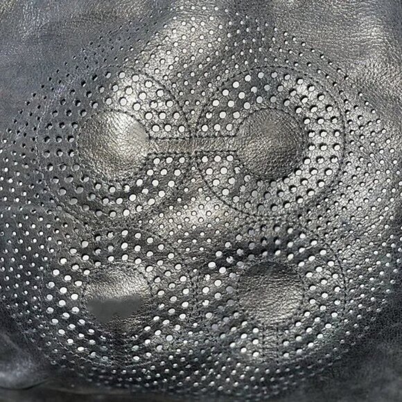 COACH Signature C Authentic- Black/Pewter AUDREY Leather Shoulder/Tote Bag 17041 - Picture 6 of 14